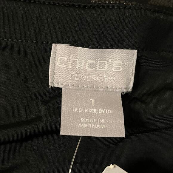Chicos Zenergy So Slimming Houndstooth Leggings in Black Size 8/10 - Picture 5 of 7